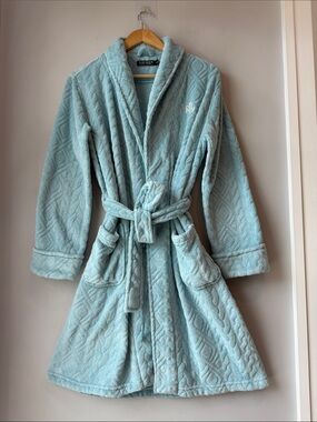 Lauren Ralph Lauren Baby Blue Monogram Robe